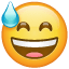Açık ağzıyla gülümseyen ama soğuk terleyen