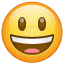 Ağzı açık, sesli gülen emoji