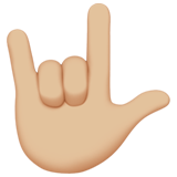 seni seviyorum işareti: orta açık cilt tonu