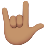 seni seviyorum işareti: orta cilt tonu