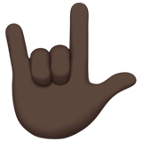 seni seviyorum işareti: koyu cilt tonu