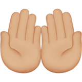 iki avuç açık: orta açık cilt tonu