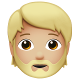 sakallı kişi: orta açık cilt tonu