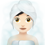 buhar odasındaki kadın: açık cilt tonu