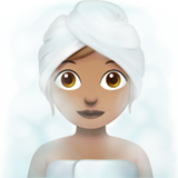 buhar odasındaki kadın: orta cilt tonu