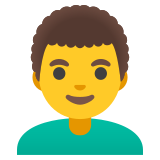 Erkek: kıvırcık saç - Noto Color Emoji