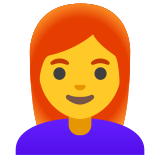 Kadın: kızıl saç - Noto Color Emoji