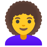 Kadın: kıvırcık saç - Noto Color Emoji