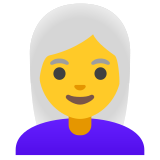 Kadın: beyaz saç - Noto Color Emoji