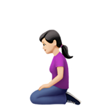 diz çöken kadın: açık cilt tonu