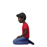 diz çöken erkek: koyu cilt tonu