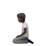 diz çöken kişi: koyu cilt tonu