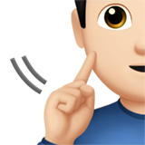 işitme engelli erkek: açık cilt tonu