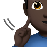 işitme engelli erkek: koyu cilt tonu