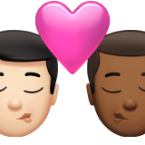 öpücük: erkek erkek açık cilt tonu orta koyu cilt tonu