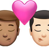 öpücük: erkek erkek orta cilt tonu açık cilt tonu