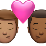 öpücük: erkek erkek orta cilt tonu orta koyu cilt tonu