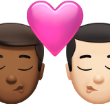 öpücük: erkek erkek orta koyu cilt tonu açık cilt tonu