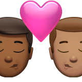 öpücük: erkek erkek orta koyu cilt tonu orta cilt tonu