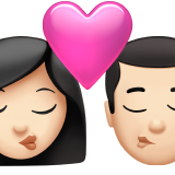 öpücük: kadın erkek açık cilt tonu