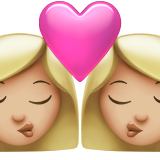 öpücük: kadın kadın orta açık cilt tonu