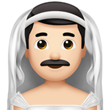 duvaklı erkek: açık cilt tonu