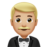 smokinli erkek: orta açık cilt tonu