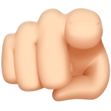 karşıyı işaret eden işaret parmağı: açık cilt tonu