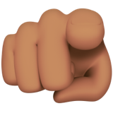 karşıyı işaret eden işaret parmağı: orta cilt tonu