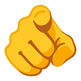 Karşıyı işaret eden işaret parmağı - Noto Color Emoji