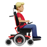 elektrikli tekerlekli sandalyede erkek: orta açık cilt tonu sağa dönük