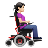 elektrikli tekerlekli sandalyede kadın: açık cilt tonu sağa dönük