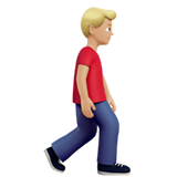 yürüyen erkek: orta açık cilt tonu sağa dönük