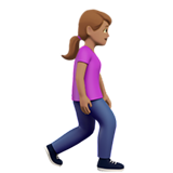 yürüyen kadın: orta cilt tonu sağa dönük