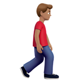 yürüyen erkek: orta cilt tonu sağa dönük