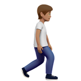 yürüyen kişi: orta cilt tonu sağa dönük