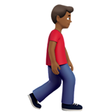 yürüyen erkek: orta koyu cilt tonu sağa dönük