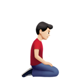 diz çöken erkek: açık cilt tonu sağa dönük