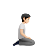 diz çöken kişi: açık cilt tonu sağa dönük