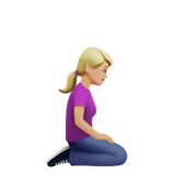 diz çöken kadın: orta açık cilt tonu sağa dönük