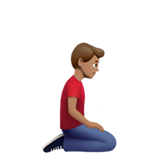 diz çöken erkek: orta cilt tonu sağa dönük