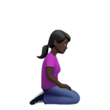 diz çöken kadın: koyu cilt tonu sağa dönük