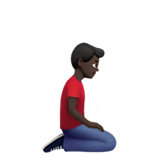 diz çöken erkek: koyu cilt tonu sağa dönük