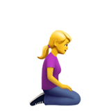 diz çöken kadın: sağa dönük