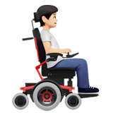 elektrikli tekerlekli sandalyede kişi: açık cilt tonu sağa dönük