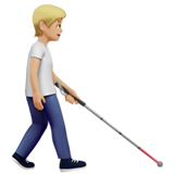 görme engelli bastonlu kişi: orta açık cilt tonu sağa dönük