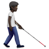 görme engelli bastonlu kişi: koyu cilt tonu sağa dönük