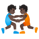 güreşen kişiler: koyu cilt tonu