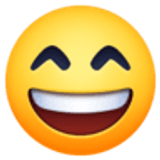 Gülen gözlerle ağzı açık sırıtma - Facebook