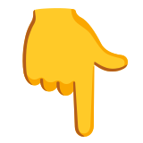 Elinin tersiyle aşağıyı gösteren işaret parmağı - Noto Color Emoji